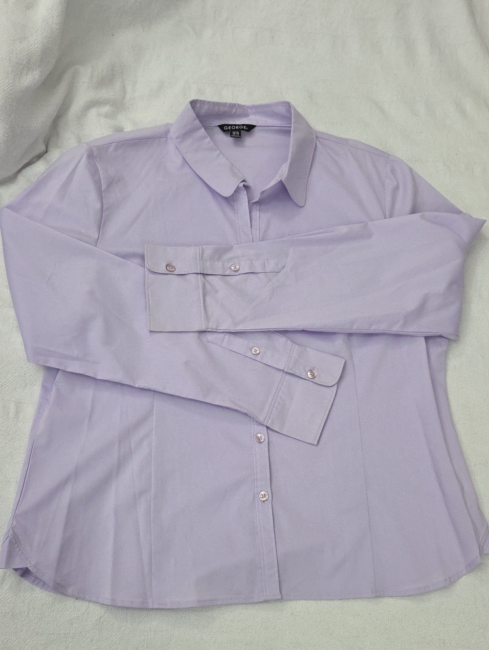 NWT George Long Sleeve Button Down Shirt Lavender Lilac XL (16-18) 3 for $20